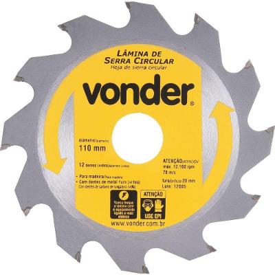 Lamina Serra Circular Vídea 110x20x2,6mm 12 Dentes 12100 Rpm