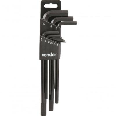 Jogo Chave Hexagonal Allen 1,5-10,0mm Tipo L Vonder
