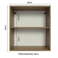 Armário Aéreo 60 Cm Com 2 Nichos Abertos Rustic - 7