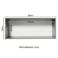 Armário Aéreo 80 Cm 1 Porta Basculante Cinza Nice Cinza - 9