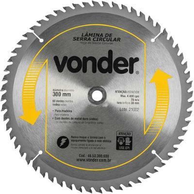 Lamina Serra Circ Vídea 300x30x3,8mm 60d 4400rpm Mad Vonder