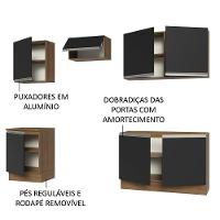 Armário De Cozinha 240Cm Rustic/Preto Glamy 09 Rustic/Preto - 8