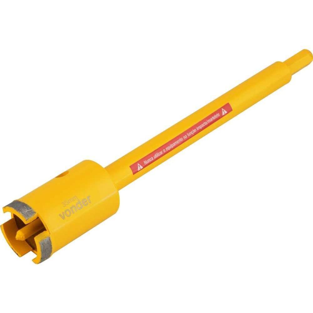 Serra Copo Diamantada 35mm Vonder Com Haste Sextavada Alvenaria Telhas Tijolos Cerâmicas Granito - 1