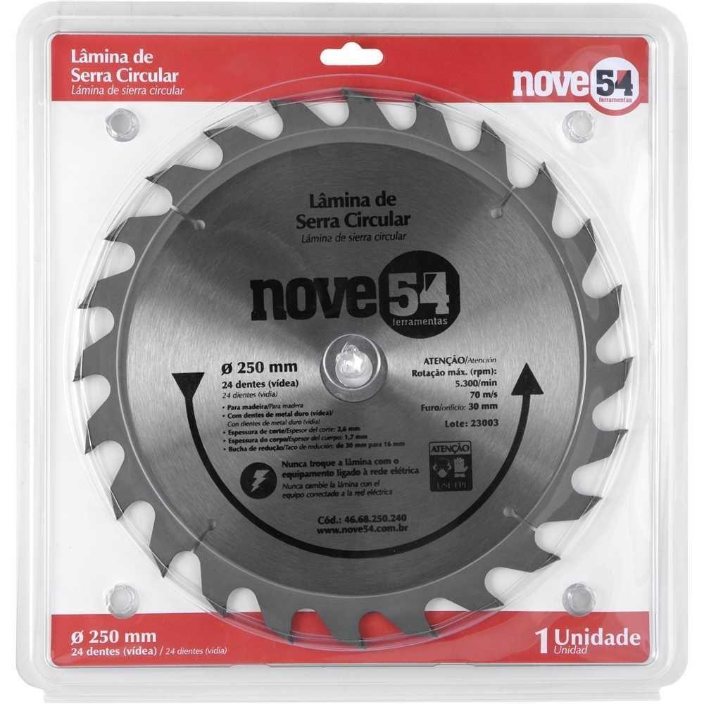 Lâmina De Serra Circular Vídea 250mm 24 Dentes Nove54 - 4