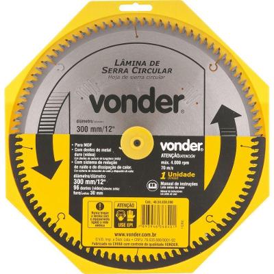 Lamina Serra Circular Vídea 300x30x3,0mm 96 Dentes 4000 Rpm