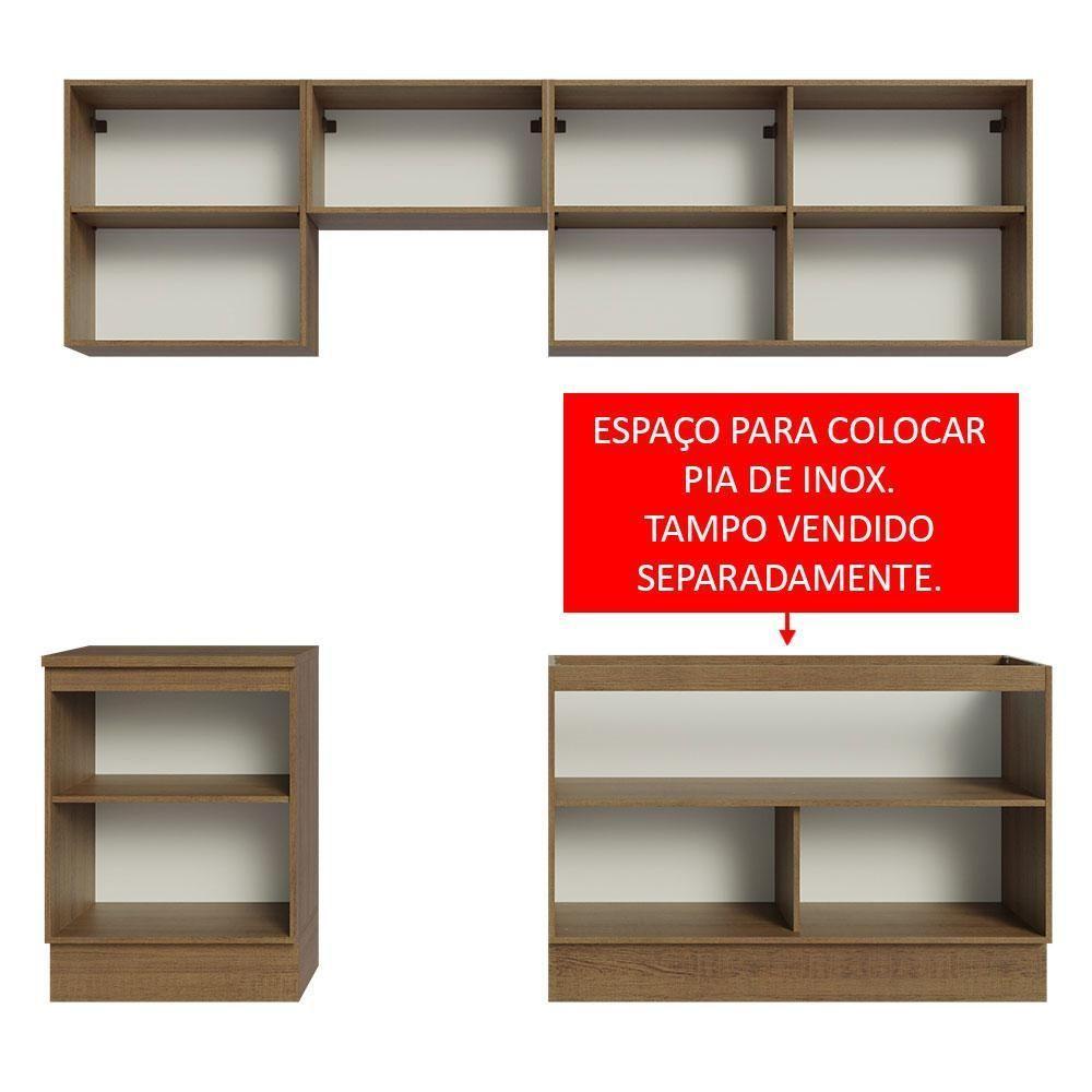 Armário De Cozinha 240Cm Rustic Glamy 09 Rustic - 7