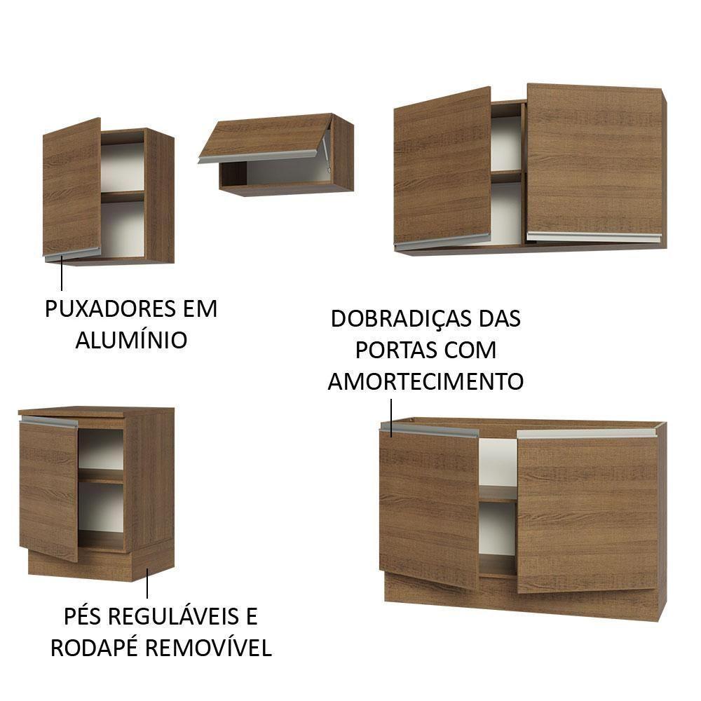 Armário De Cozinha 240Cm Rustic Glamy 09 Rustic - 8