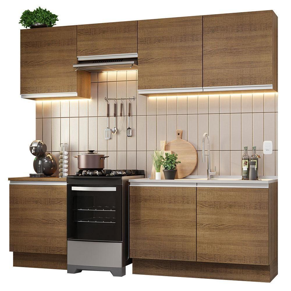 Armário De Cozinha 240Cm Rustic Glamy 09 Rustic - 10