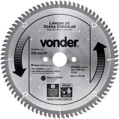 Lamina Serra Circular Vídea 250x30x3,2mm 72 Dentes 5300 Rpm