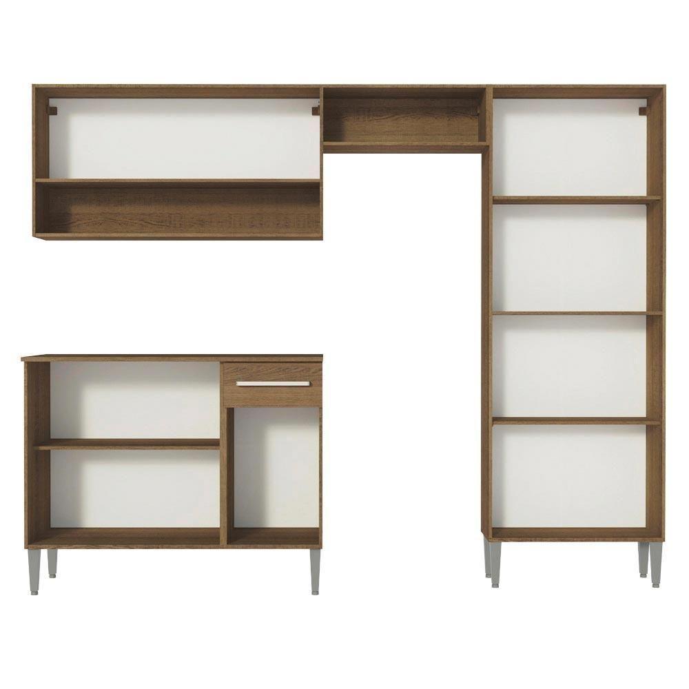 Armário De Cozinha Compacta Emilly Pop Madesa Xa Branco/Rustic - 3