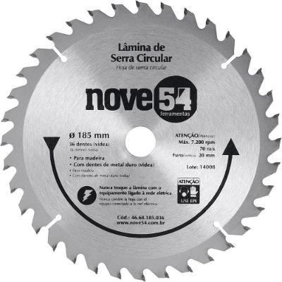 Lamina Serra Circular Vídea 185x20x2,2mm 36 Dentes 7200 Rpm