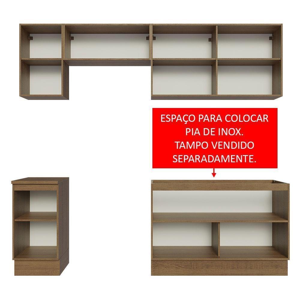 Armário De Cozinha 240Cm Rustic Glamy 10 Rustic - 7