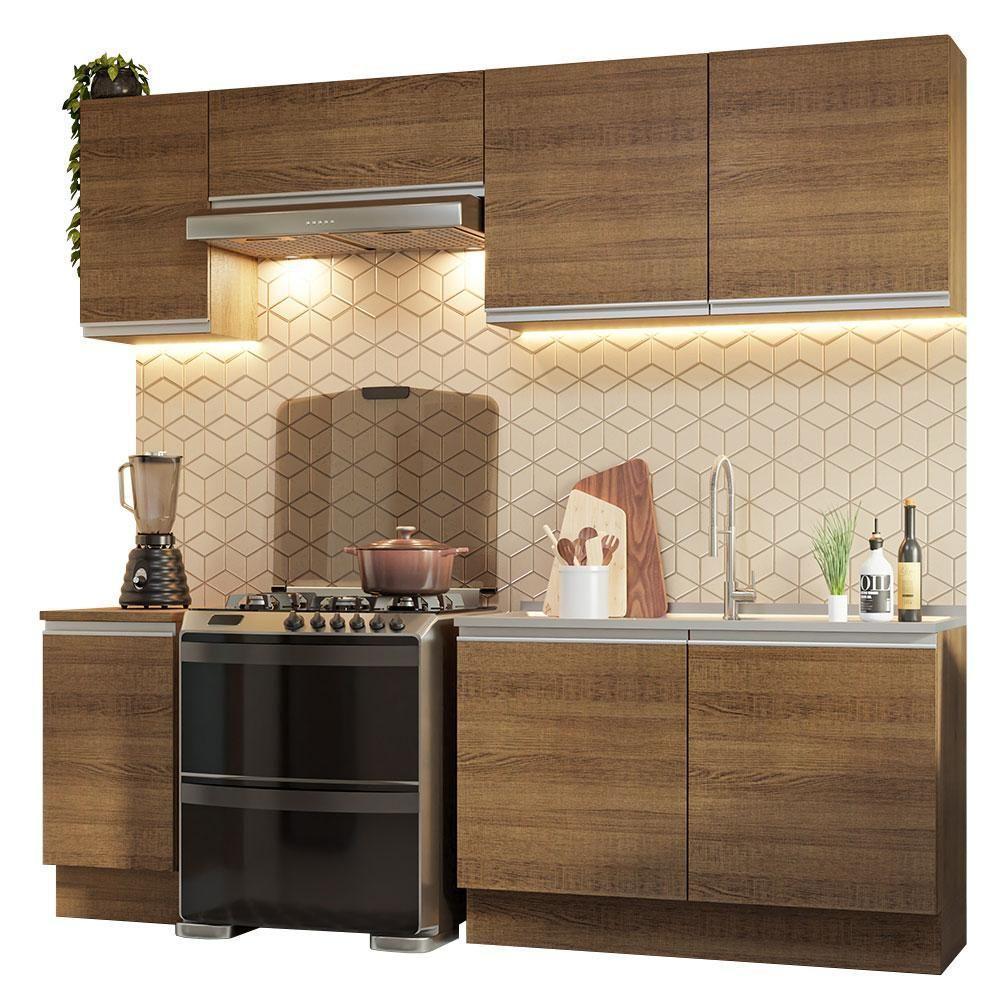 Armário De Cozinha 240Cm Rustic Glamy 10 Rustic - 10