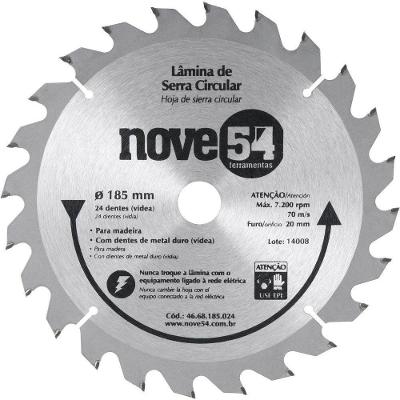 Lamina Serra Circular Vídea 185x20x2,2mm 24 Dentes 7200 Rpm