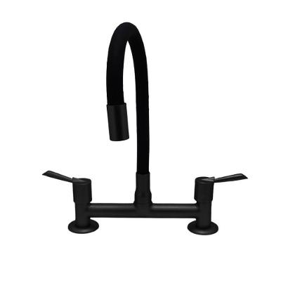 Torneira Cozinha Flexível Misturador Color Tubo Preto Black Mesa Bancada Metal Luxo