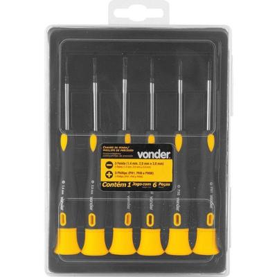 Chave Fenda-phillips Precisao 6 Peças - Vonder