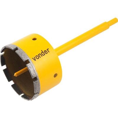 Serra Copo Diamantada 100mm Com Haste E Pino Guia - Vonder