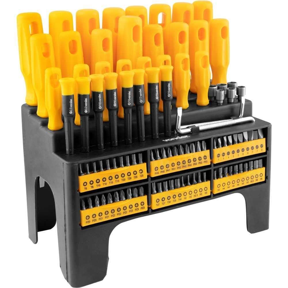 Jogo Chaves Fenda-phillips-hex-precisão 100 Pçs Vonder - 1