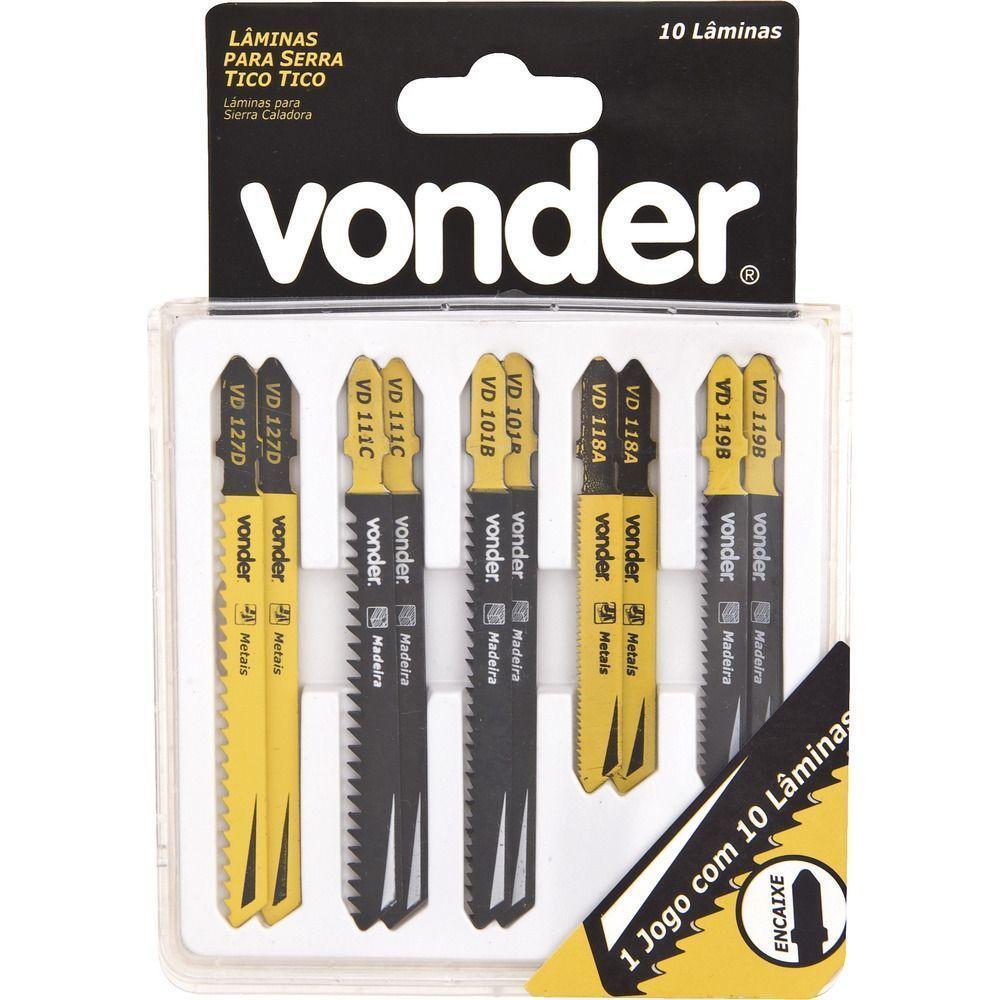 Jogo Lamina Serra Tico-tico Encaixe T Com 10 Peças - Vonder - 1