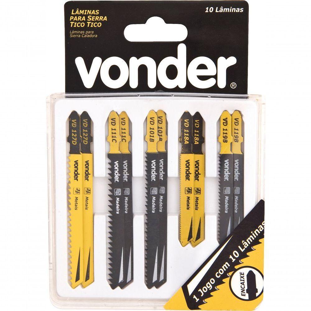 Jogo Lamina Serra Tico-tico Encaixe T Com 10 Peças - Vonder - 2