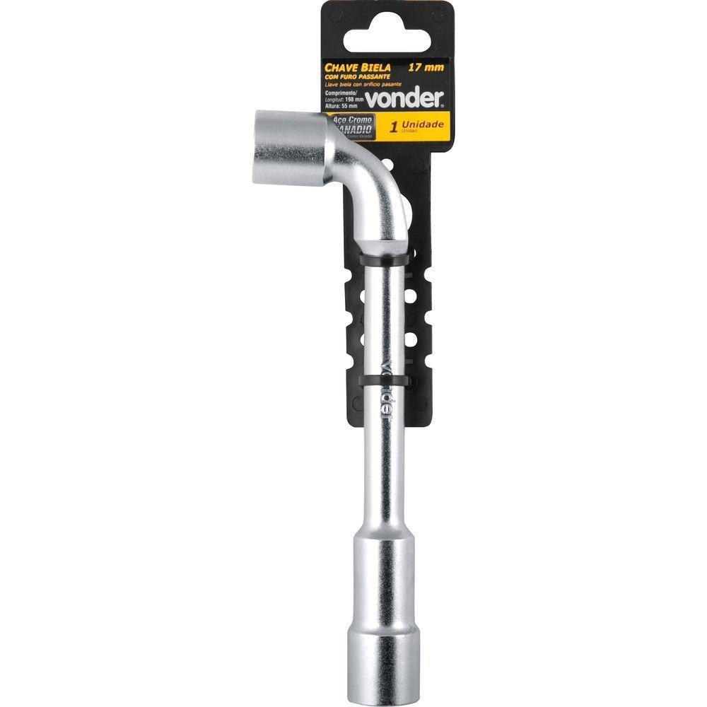 Chave Biela Com Furo Passante 17 Mm Aço Cromo Vanádio Vonder - 3