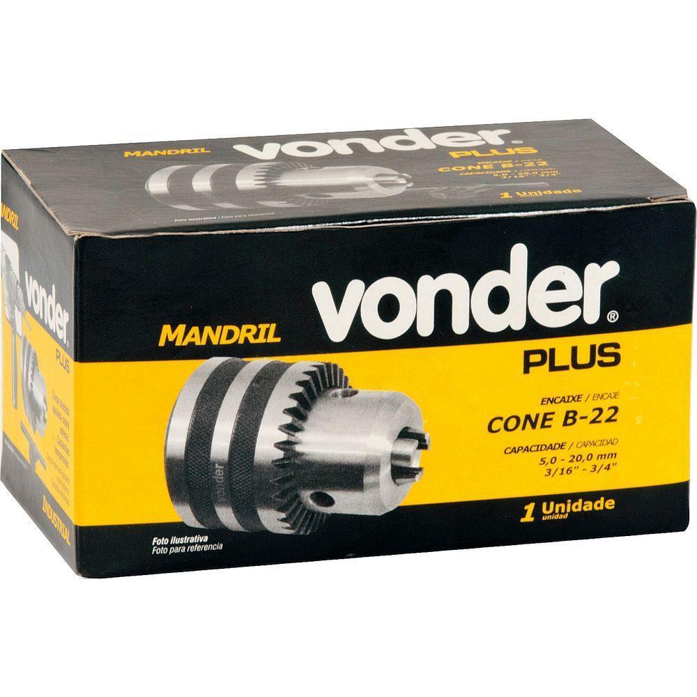 Mandril Industrial 5,0-20,0mm Cone B-22 Chave Vdc4 - Vonder - 5