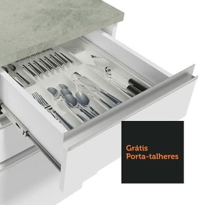 Armário De Cozinha 200Cm Branco Glamy 08 Branco