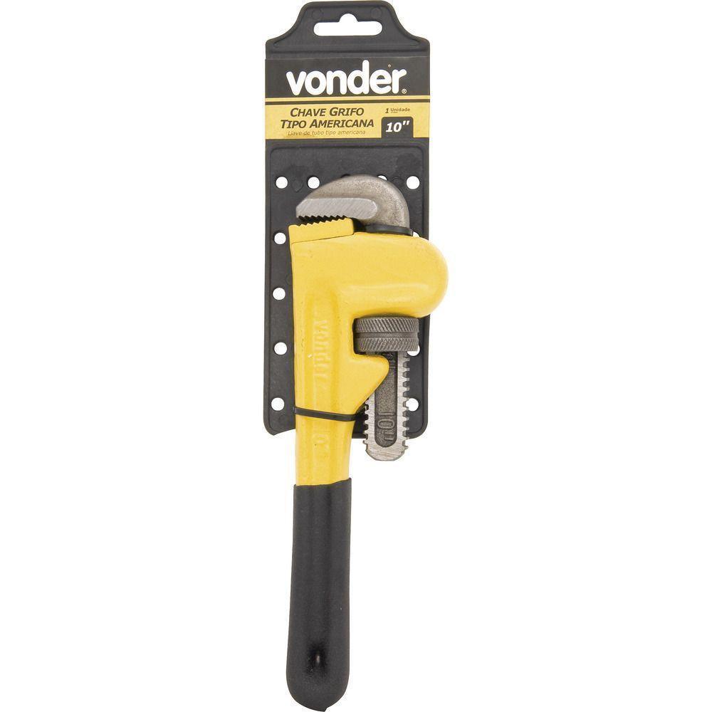 Chave Grifo Cano 10 Americana Aço Forjado Emborra Vonder - 1
