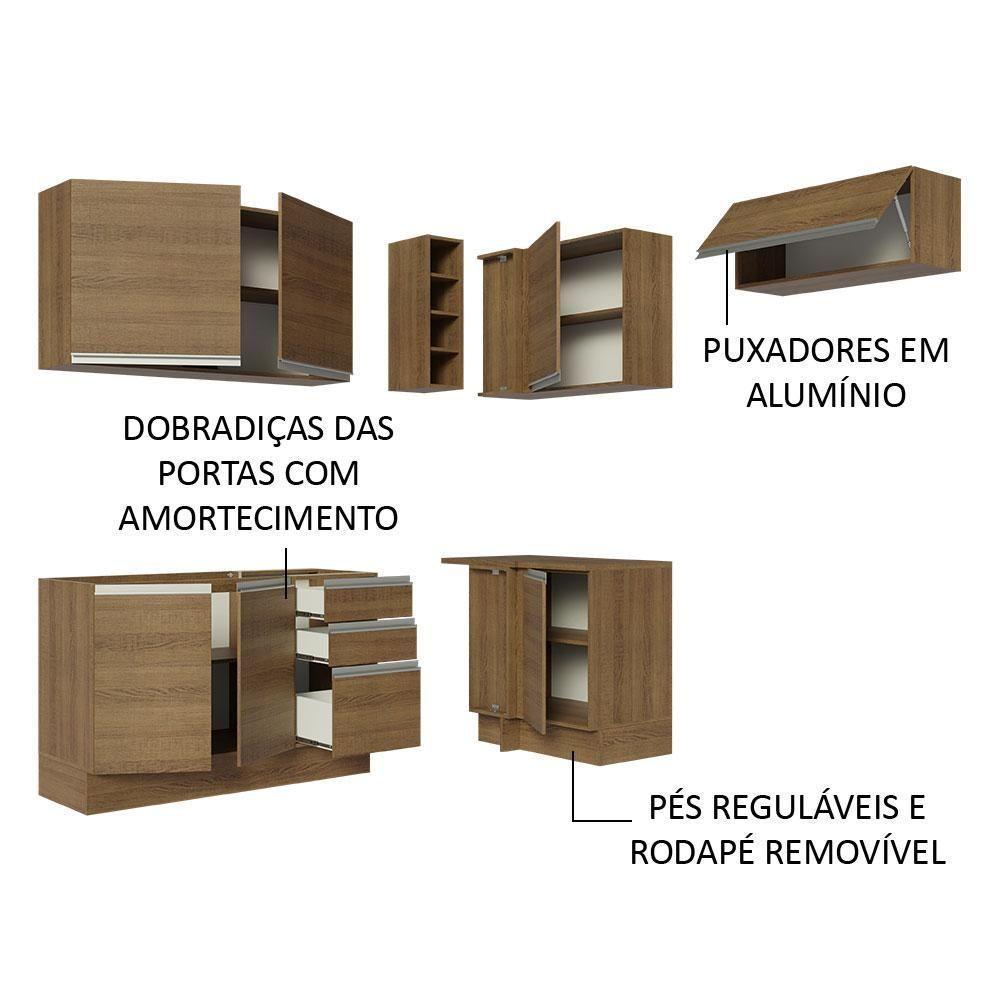 Armário De Cozinha 349Cm Rustic Glamy 07 Rustic - 8