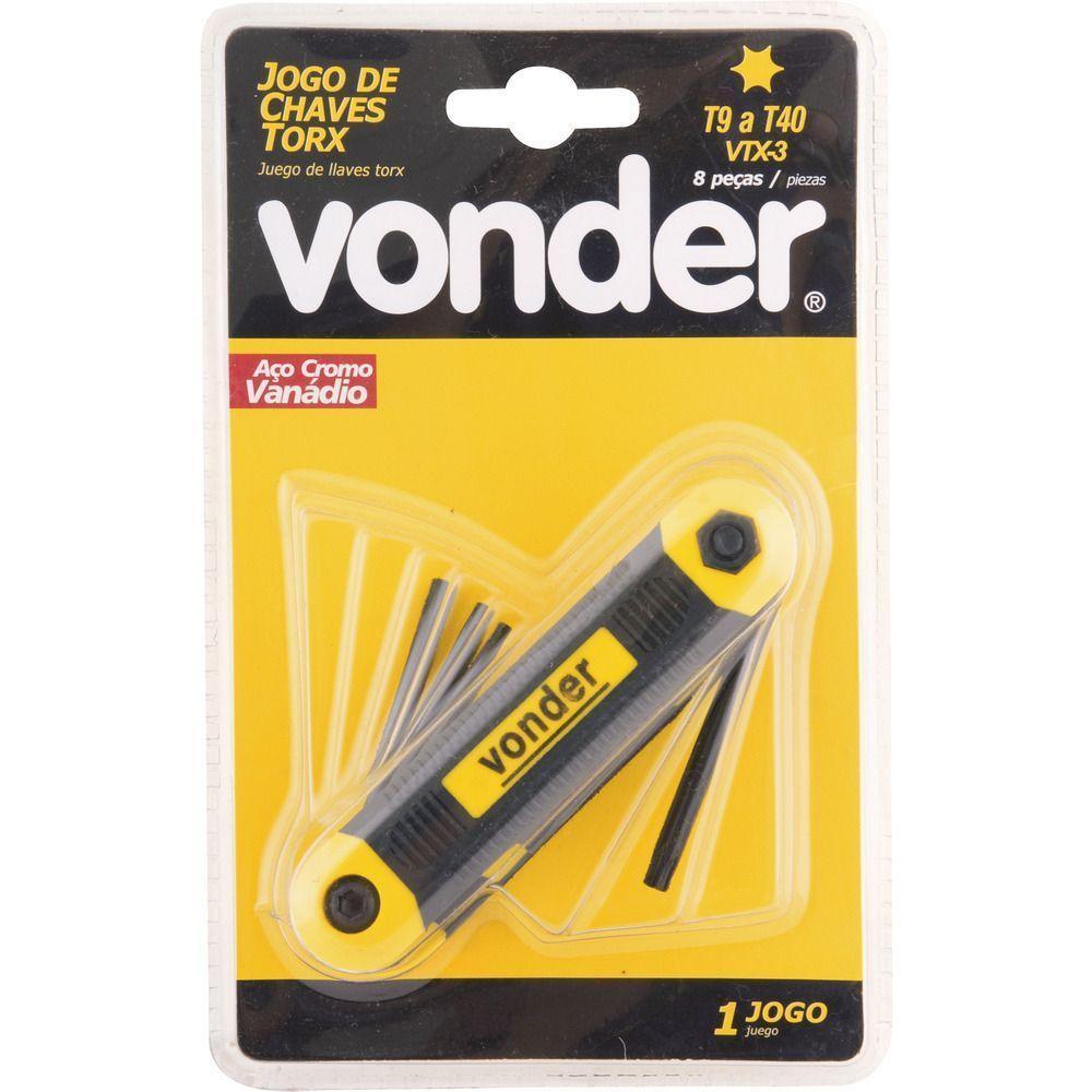 Jogo Chave Torx T9-t40 Canivete Plástico Cromo 8 Vonder - 2