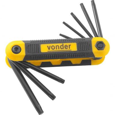 Jogo Chave Torx T9-t40 Canivete Plástico Cromo 8 Vonder