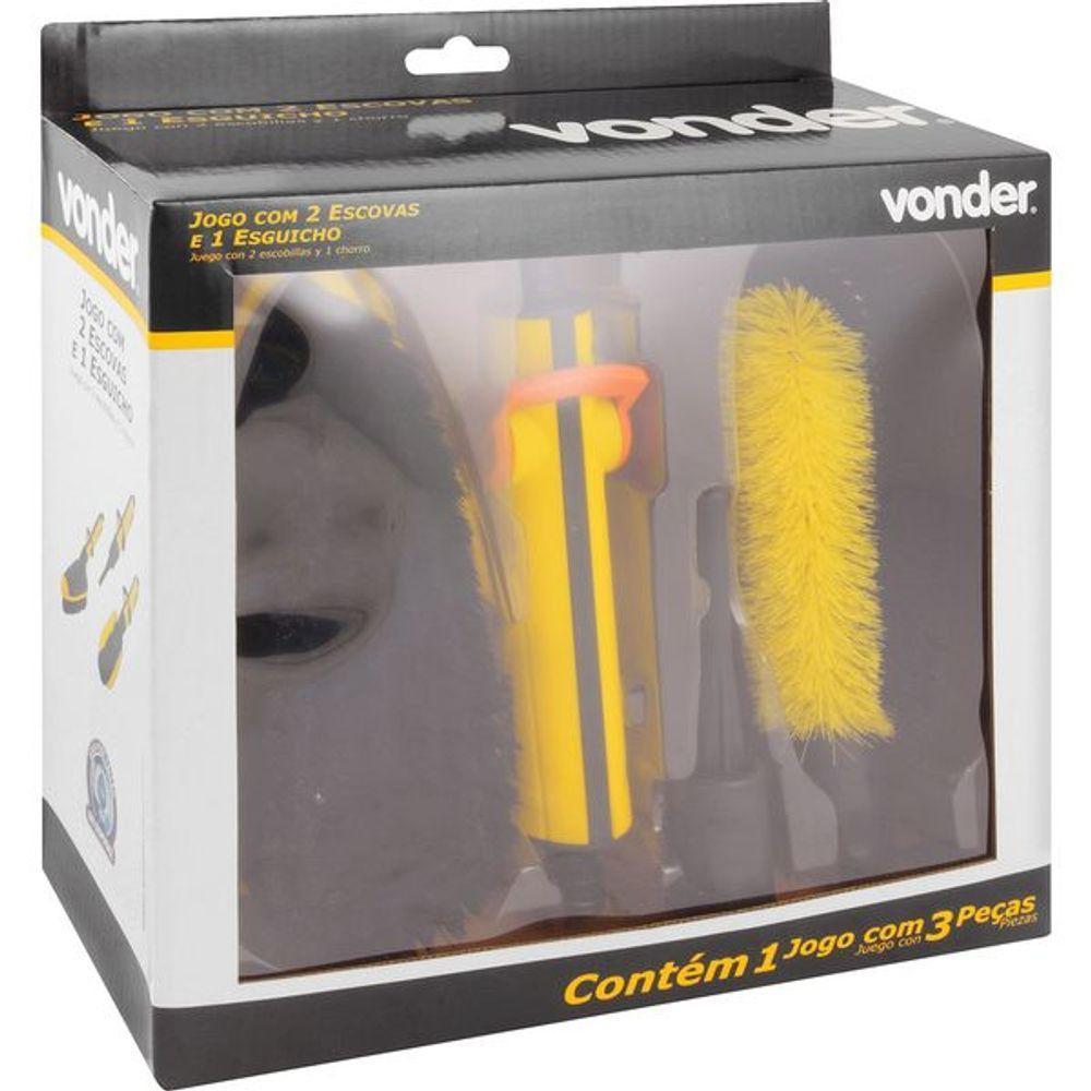 Jogo Esguicho E Escovas Para Limpeza Com Água 3 Peças Vonder - 5