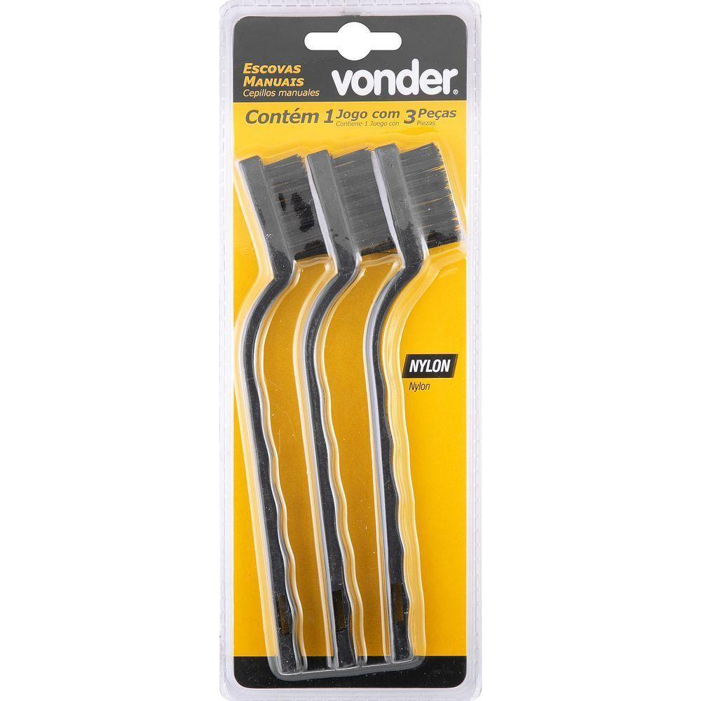 Jogo De Escovas Manuais Em Nylon Com 3 Peças Vonder - 2