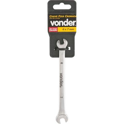 Chave Fixa 08x09mm Cromo Vanádio Cromada Cartela - Vonder