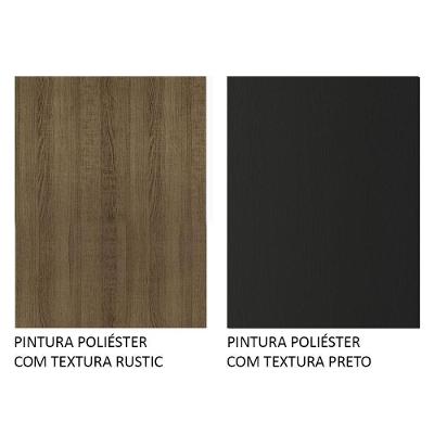 Armário de Cozinha Completa Emilly 13 Portas 1 Gaveta MDF 293cm Rustic Preto com Pés Reguláveis