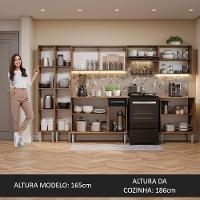 Armário De Cozinha Completa 293Cm Madesa 05 Rustic/Preto - 7