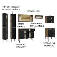 Armário De Cozinha Completa 293Cm Madesa 05 Rustic/Preto - 8