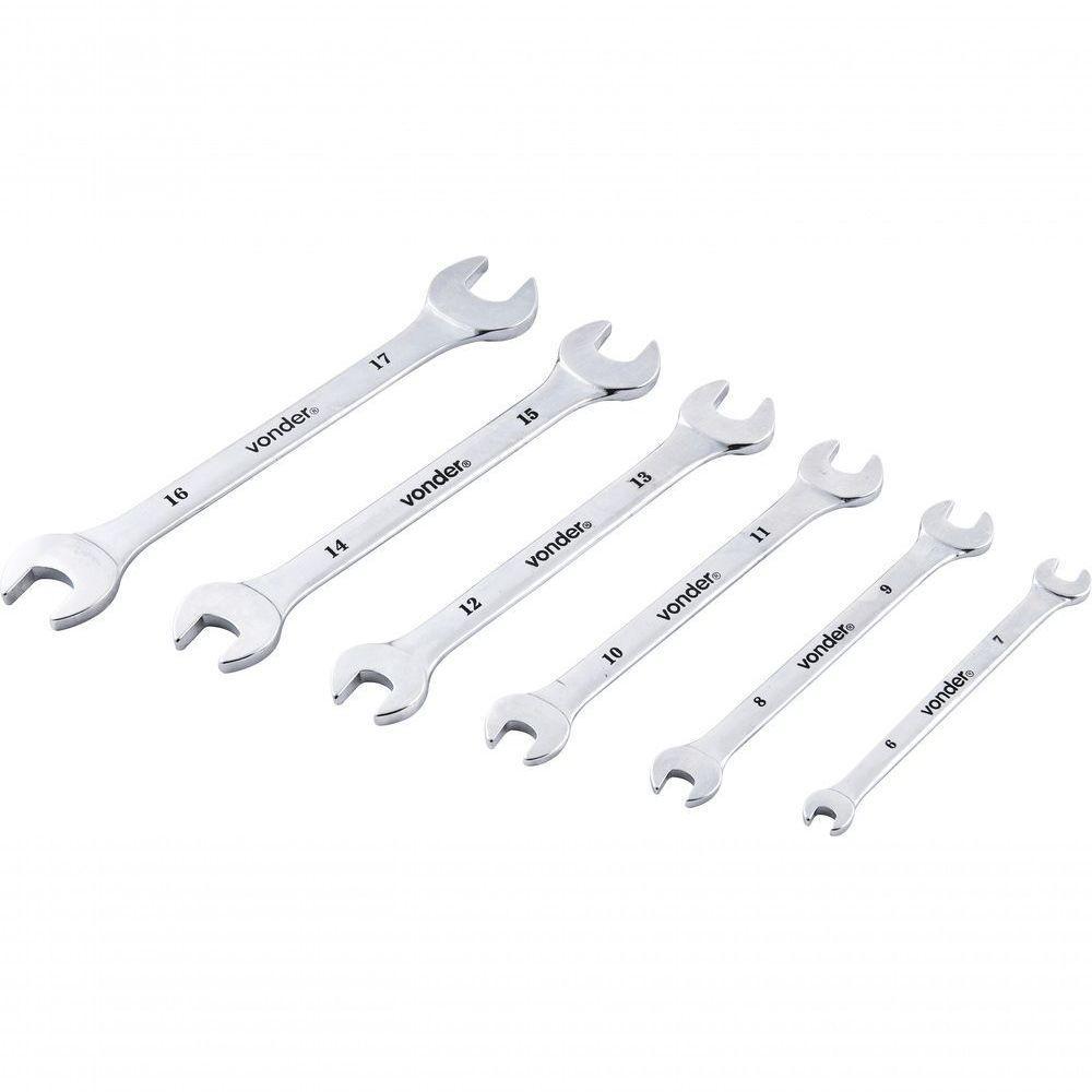 Jogo Chave Fixa 6-17mm Cromo Vanádio Cromada Com 6 Peças Est - 2