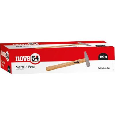 Martelo Pena 500g Aço Forjado Cabo Madeira - Nove54