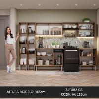 Armário De Cozinha Completa 293Cm Madesa 04 Rustic/Preto - 7