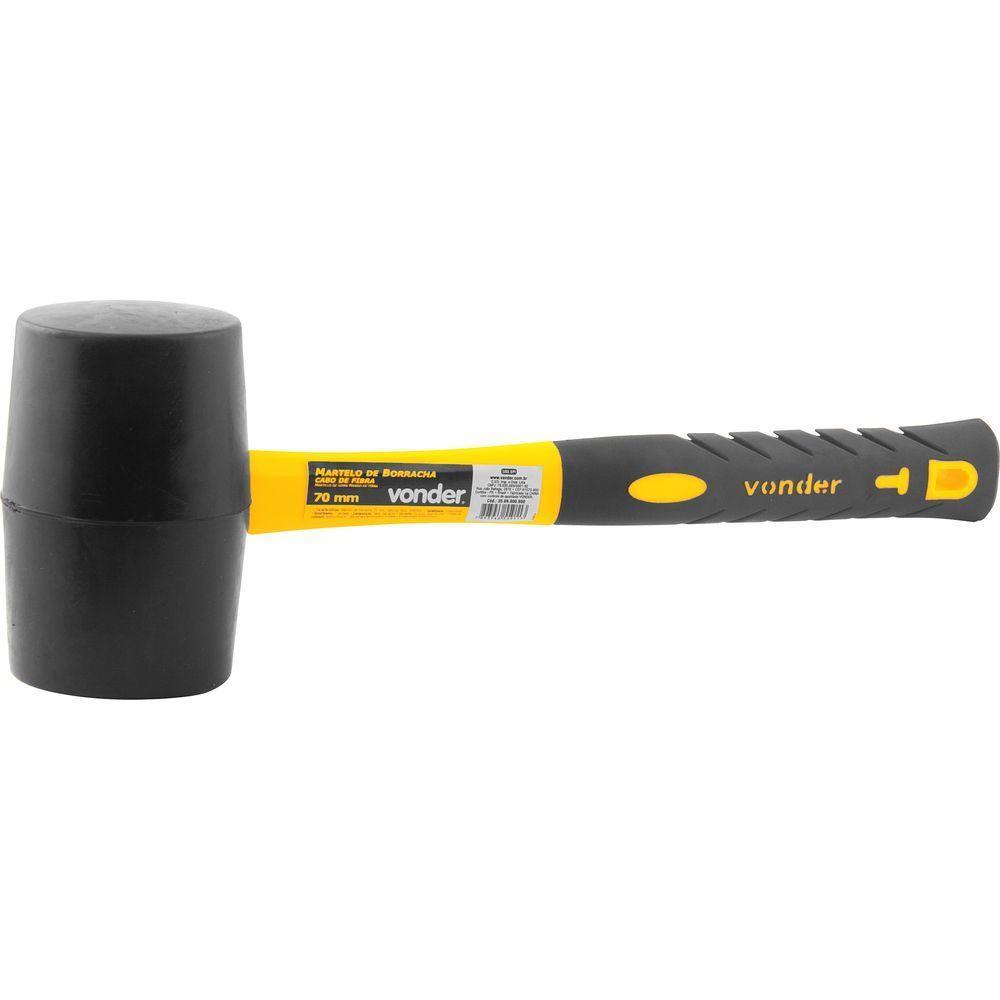 Martelo De Borracha 70mm Com Cabo De Fibra - Vonder - 2