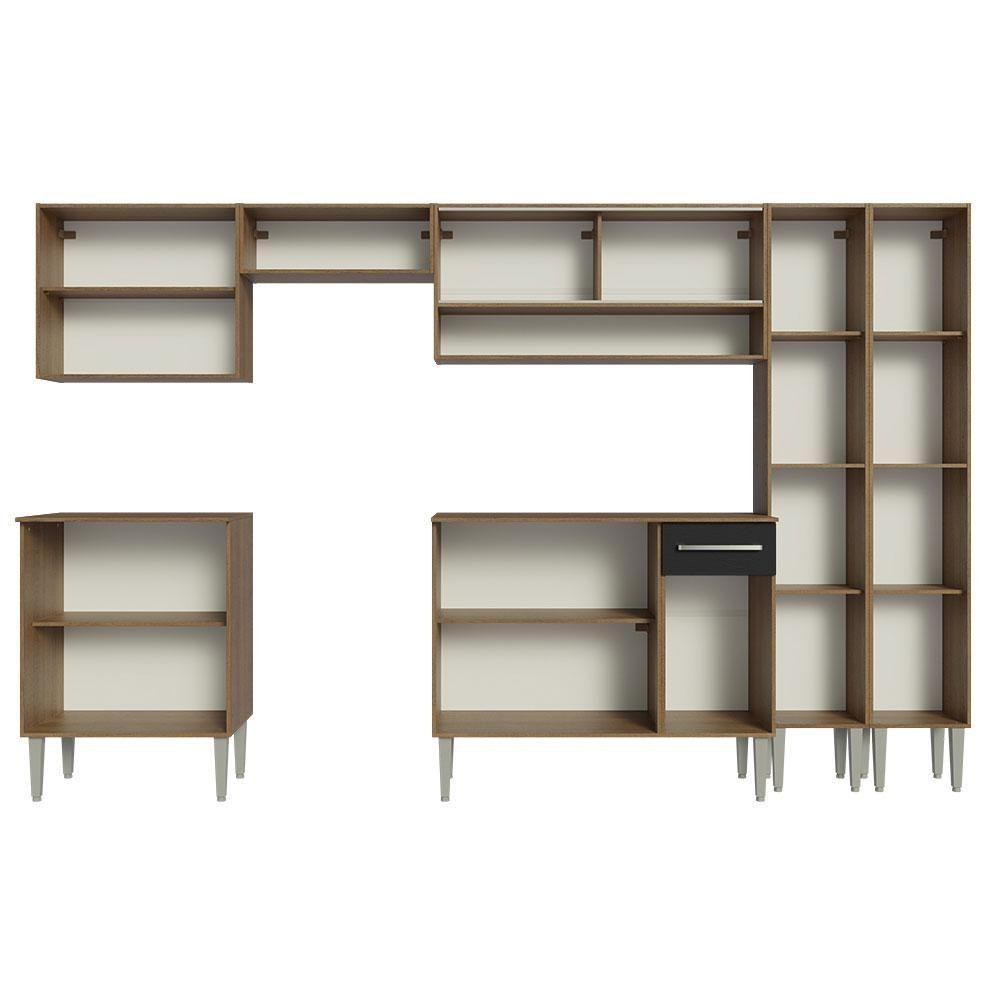 Armário De Cozinha Completa 293Cm Madesa 03 Rustic/Preto - 5