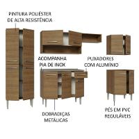 Armário De Cozinha Completa 293cm Com Pia Rustic Emilly Madesa 08 Rustic - 9