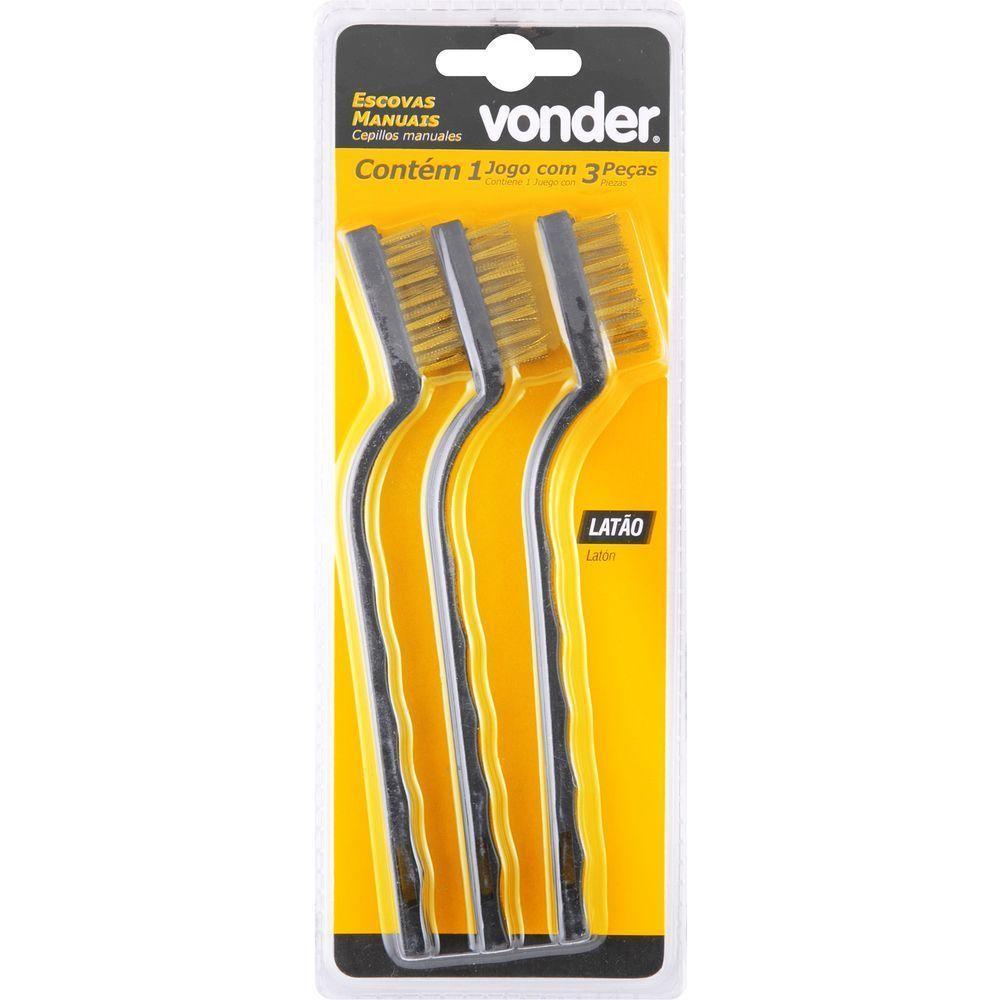 Jogo De Escovas Manuais Em Latão Com 3 Peças Vonder - 2