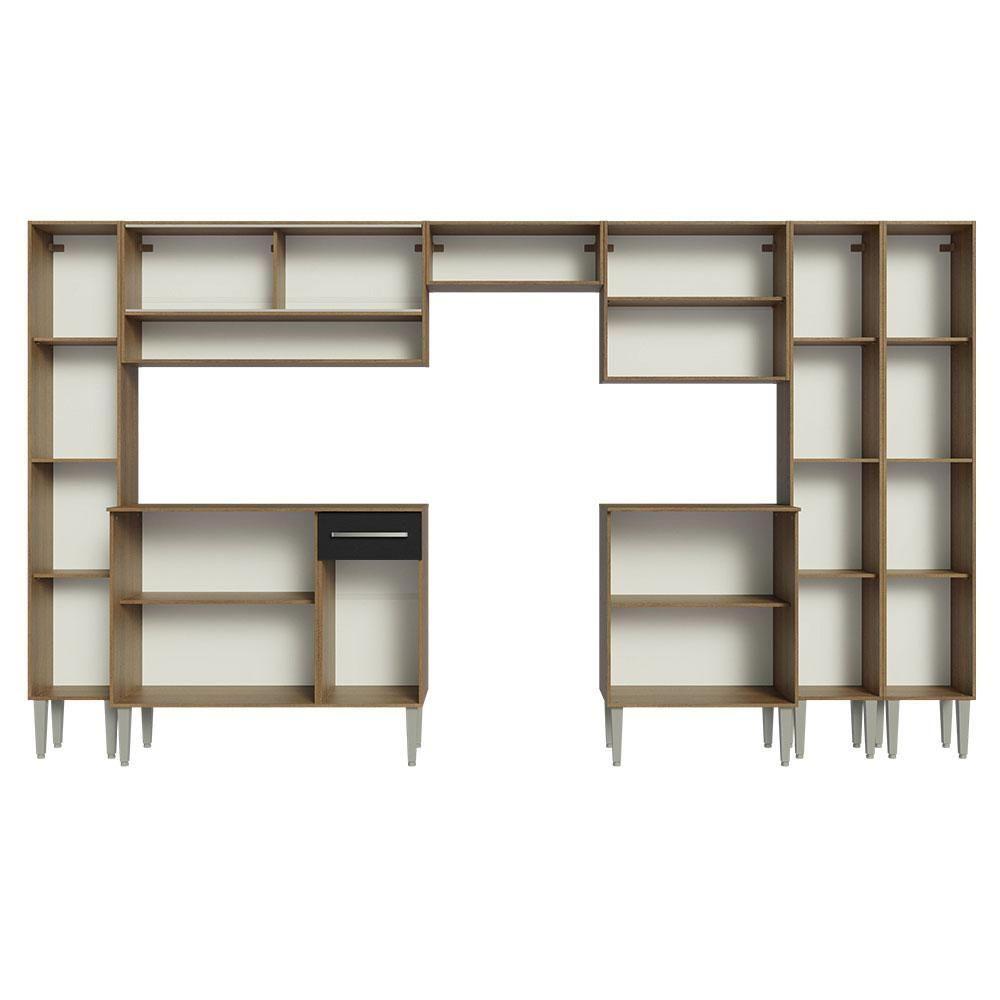 Armário De Cozinha Completa 325Cm Madesa 05 Rustic/Preto - 6