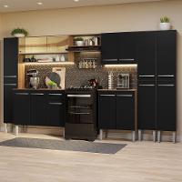 Armário De Cozinha Completa 325Cm Madesa 05 Rustic/Preto - 1