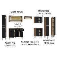 Armário De Cozinha Completa 325Cm Madesa 05 Rustic/Preto - 8