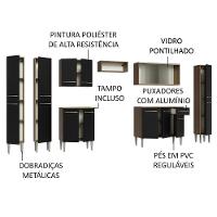 Armário De Cozinha Completa 325Cm Madesa 03 Rustic/Preto - 8