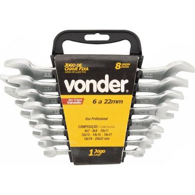 Jogo Chave Fixa 6-22mm Cromo Fosco 8 Pçs Supor Vonder