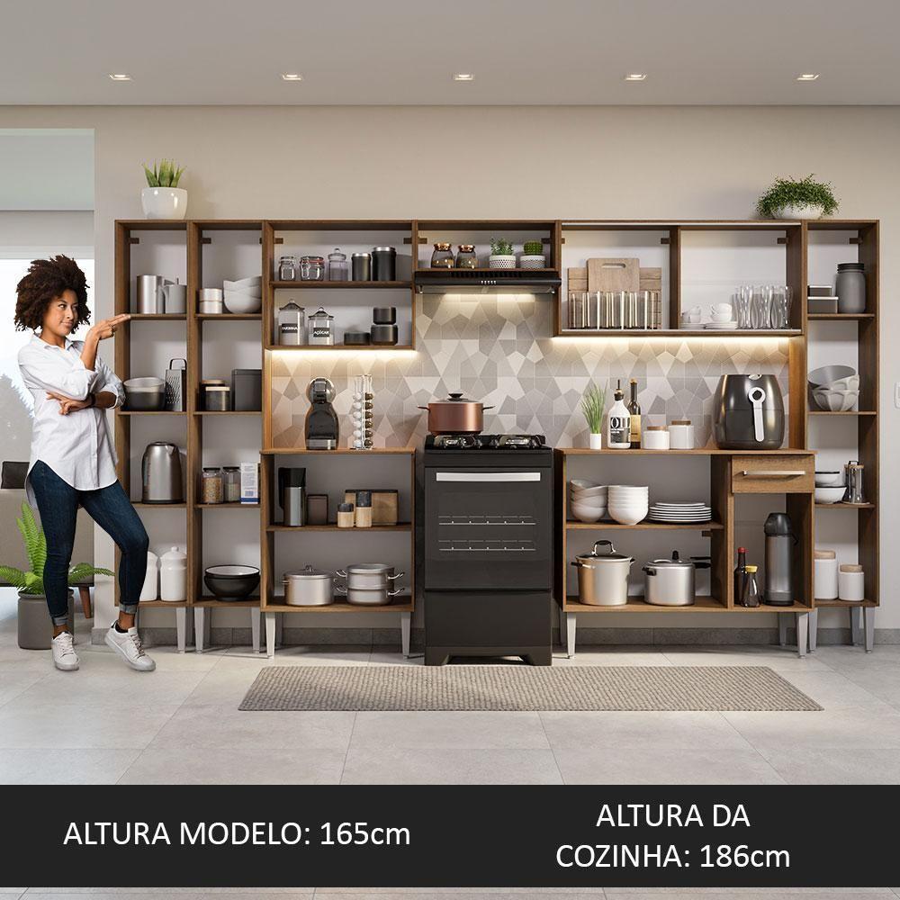 Armário De Cozinha Completa 325Cm Madesa 04 Rustic - 7